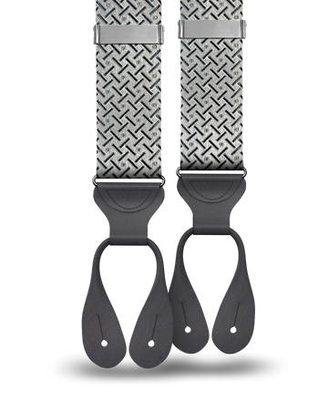 Cadman Silver Silk Suspenders - KK & Jay Supply Co.