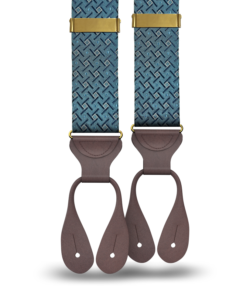 Cadman Teal Silk Suspenders - KK & Jay Supply Co.