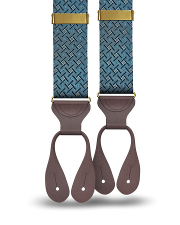 Cadman Teal Silk Suspenders - KK & Jay Supply Co.