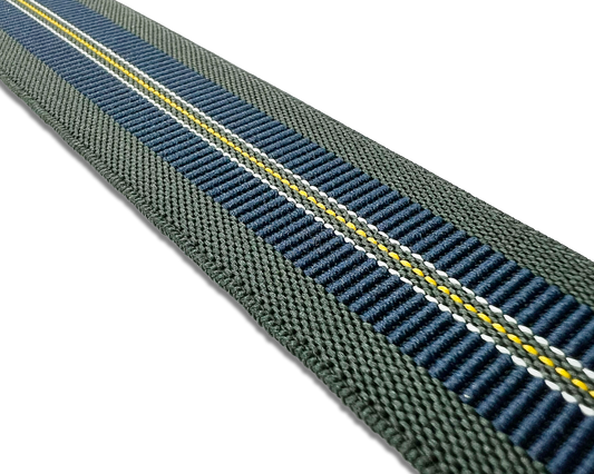Castle Hill Striped Suspenders - Green/Navy