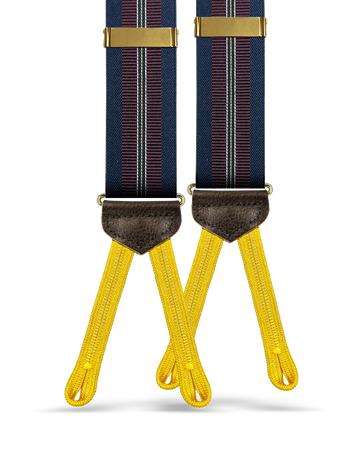 Castle Hill Striped Suspenders - Navy/Red
