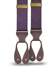 Cedar Dot Plum Silk Suspenders