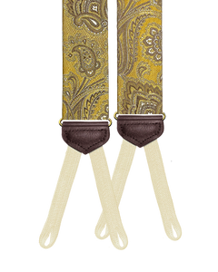 Limited Edition<br>Chelsea Gold Paisley Silk Suspenders - KK & Jay Supply Co.