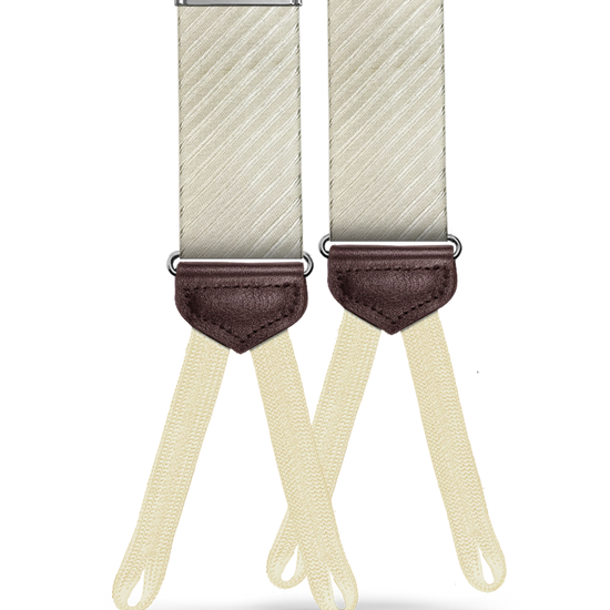 Cliff Silk Suspenders - Ivory - KK & Jay Supply Co.