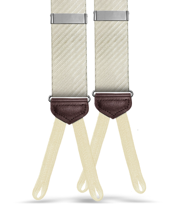 Cliff Silk Suspenders - Ivory - KK & Jay Supply Co.