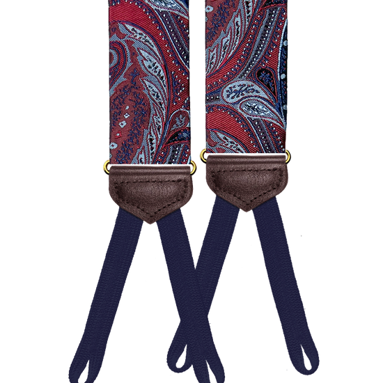 Limited Edition<br>Corlear Red Paisley Silk Suspenders - KK & Jay Supply Co.