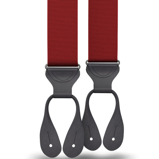 Cranberry Grosgrain Suspenders - KK & Jay Supply Co.