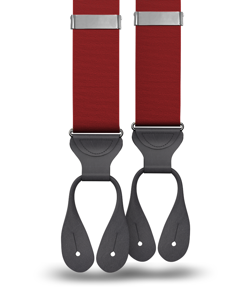 Cranberry Grosgrain Suspenders - KK & Jay Supply Co.
