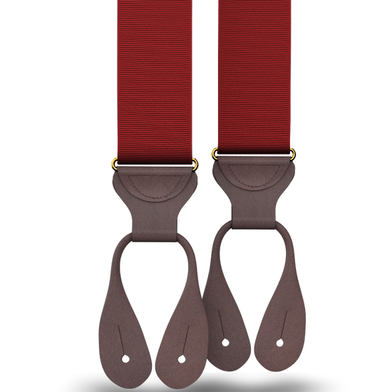 Cranberry Grosgrain Suspenders - KK & Jay Supply Co.