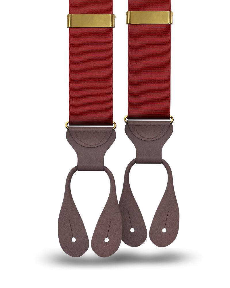 Cranberry Grosgrain Suspenders - KK & Jay Supply Co.