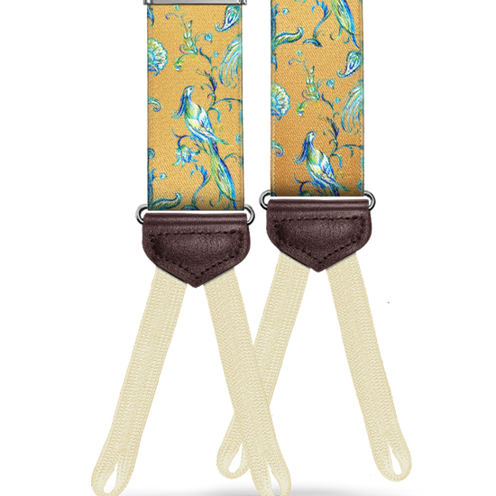 Cristasus Peacock Suspenders - Gold - KK & Jay Supply Co.