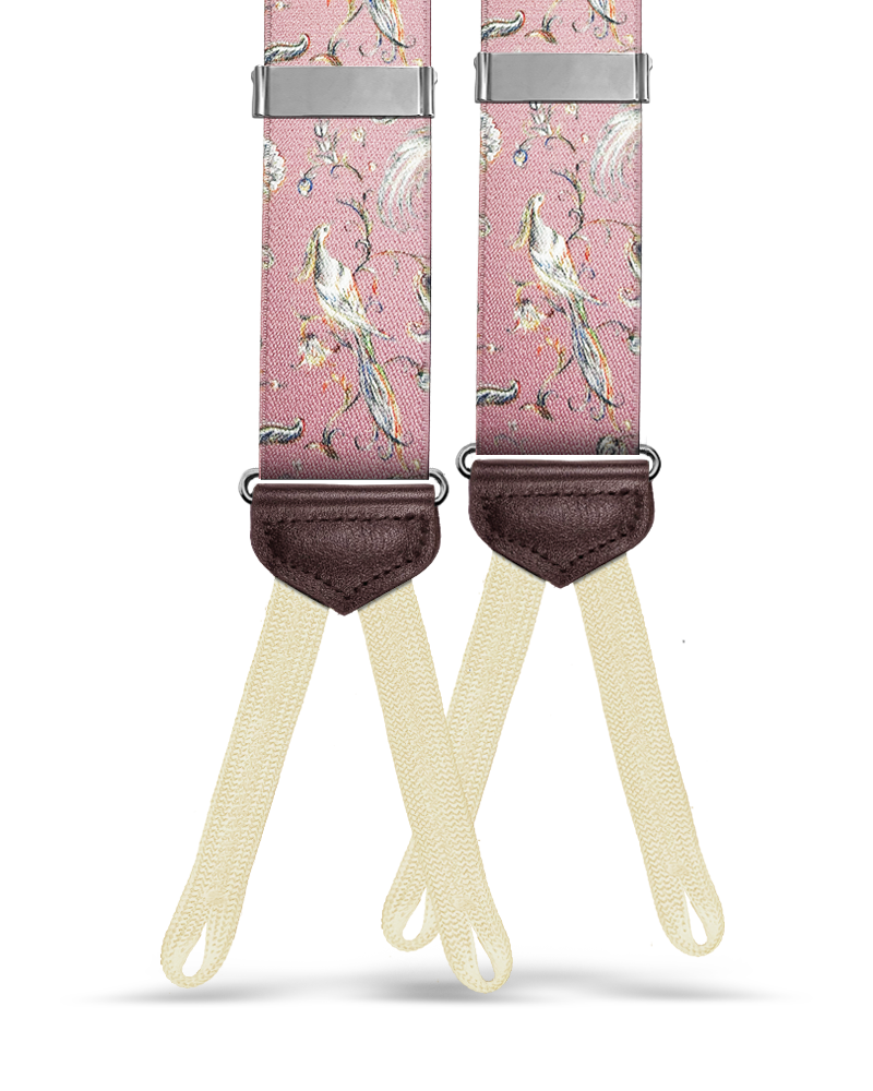 Cristasus Peacock Suspenders - Pink - KK & Jay Supply Co.