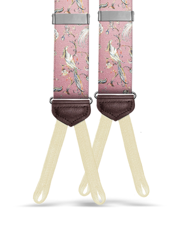 Cristasus Peacock Suspenders - Pink - KK & Jay Supply Co.