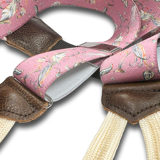 Cristasus Peacock Suspenders - Pink - KK & Jay Supply Co.