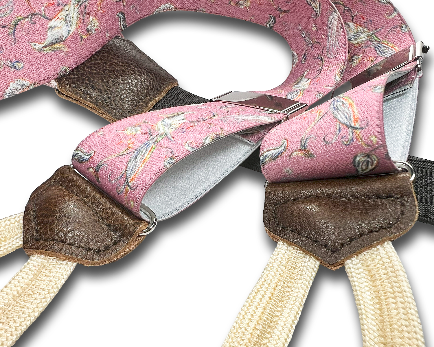 Cristasus Peacock Suspenders - Pink - KK & Jay Supply Co.