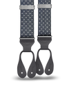 Dalton Polka Dot Silk Suspenders - Charcoal - KK & Jay Supply Co.