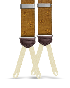 Limited Edition<br>Vintage Deveaux Fleur-de-lis Camel Suspenders