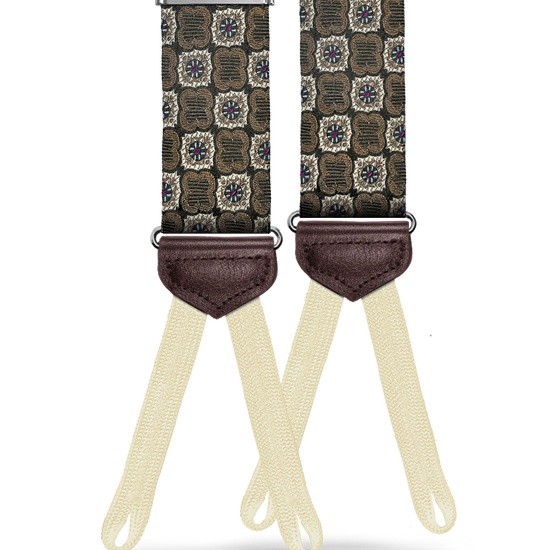 Dorchester Brown Silk Suspenders - KK & Jay Supply Co.