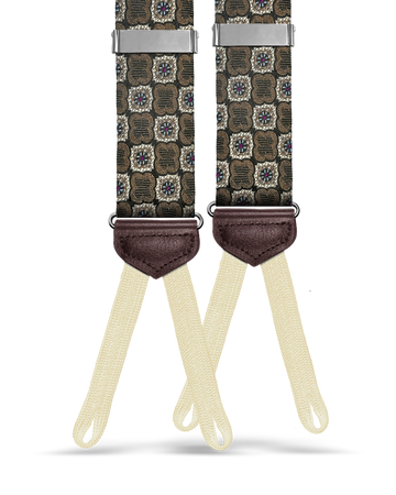 Dorchester Brown Silk Suspenders - KK & Jay Supply Co.
