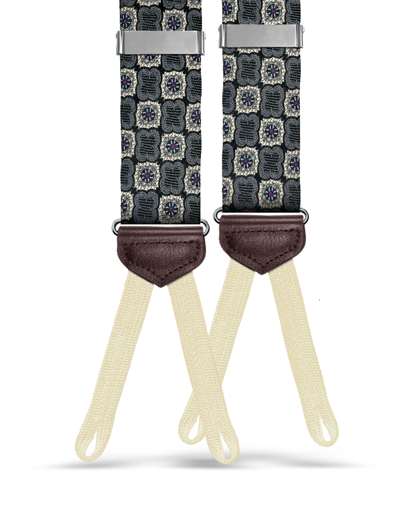 Dorchester Grey Silk Suspenders - KK & Jay Supply Co.