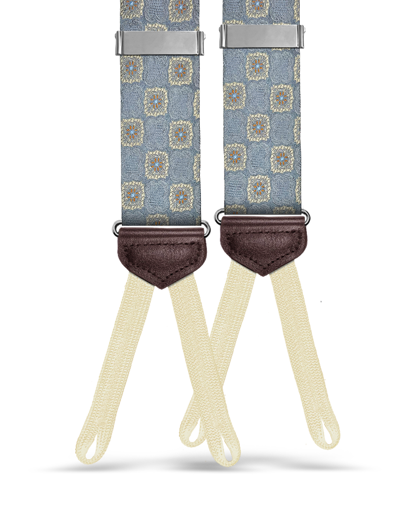 Dorchester Ice Blue Silk Suspenders - KK & Jay Supply Co.