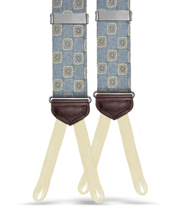 Dorchester Ice Blue Silk Suspenders - KK & Jay Supply Co.