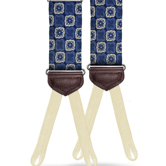 Dorchester Navy Silk Suspenders - KK & Jay Supply Co.