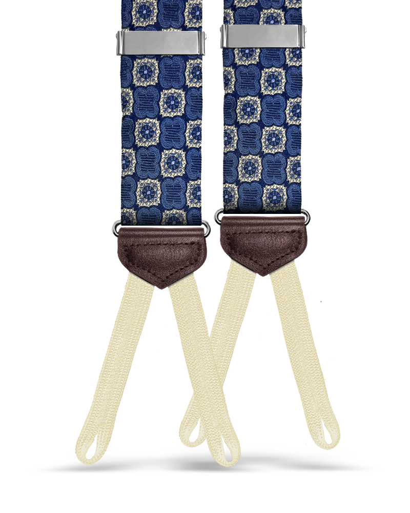 Dorchester Navy Silk Suspenders - KK & Jay Supply Co.