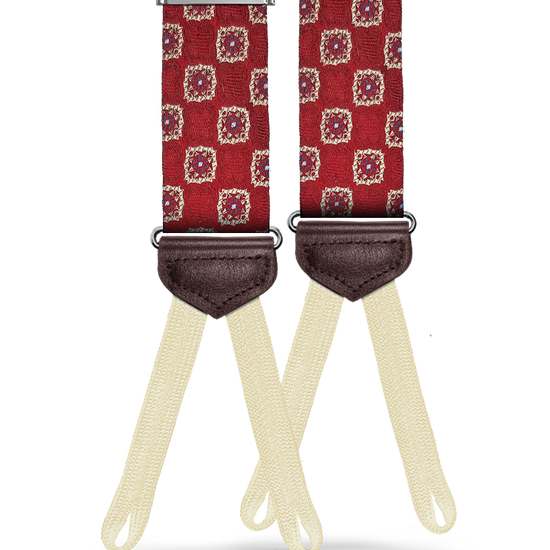 Dorchester Red Silk Suspenders - KK & Jay Supply Co.