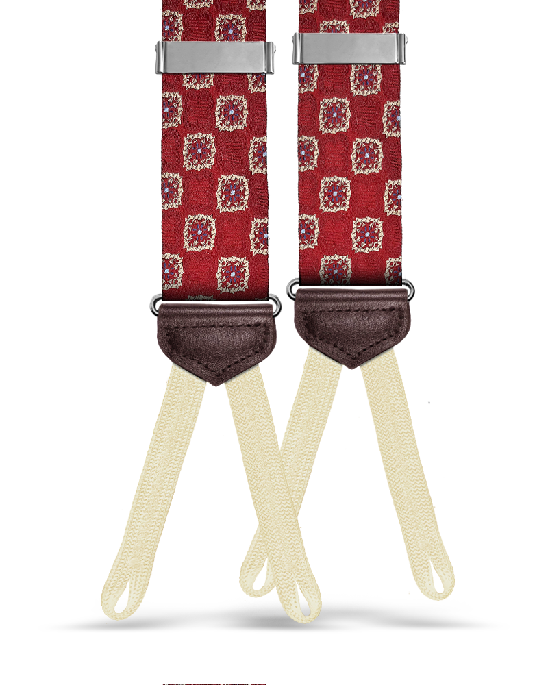 Dorchester Red Silk Suspenders - KK & Jay Supply Co.