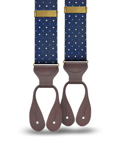 Essex Dot Navy/Light Blue Silk Suspenders