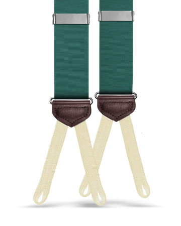 Rivington Solid Grosgrain Suspenders - Forest Green