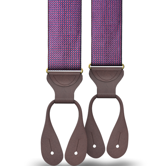 Fowler Puppytooth Silk Suspenders - Red - KK & Jay Supply Co.