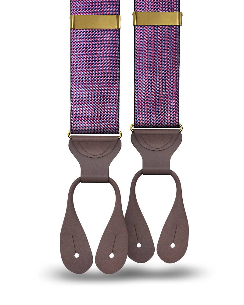 Fowler Puppytooth Silk Suspenders - Red - KK & Jay Supply Co.