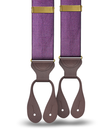 Fowler Puppytooth Silk Suspenders - Red - KK & Jay Supply Co.