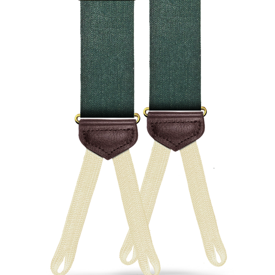 Gibson Worsted Wool Suspenders - Forest Green - KK & Jay Supply Co.