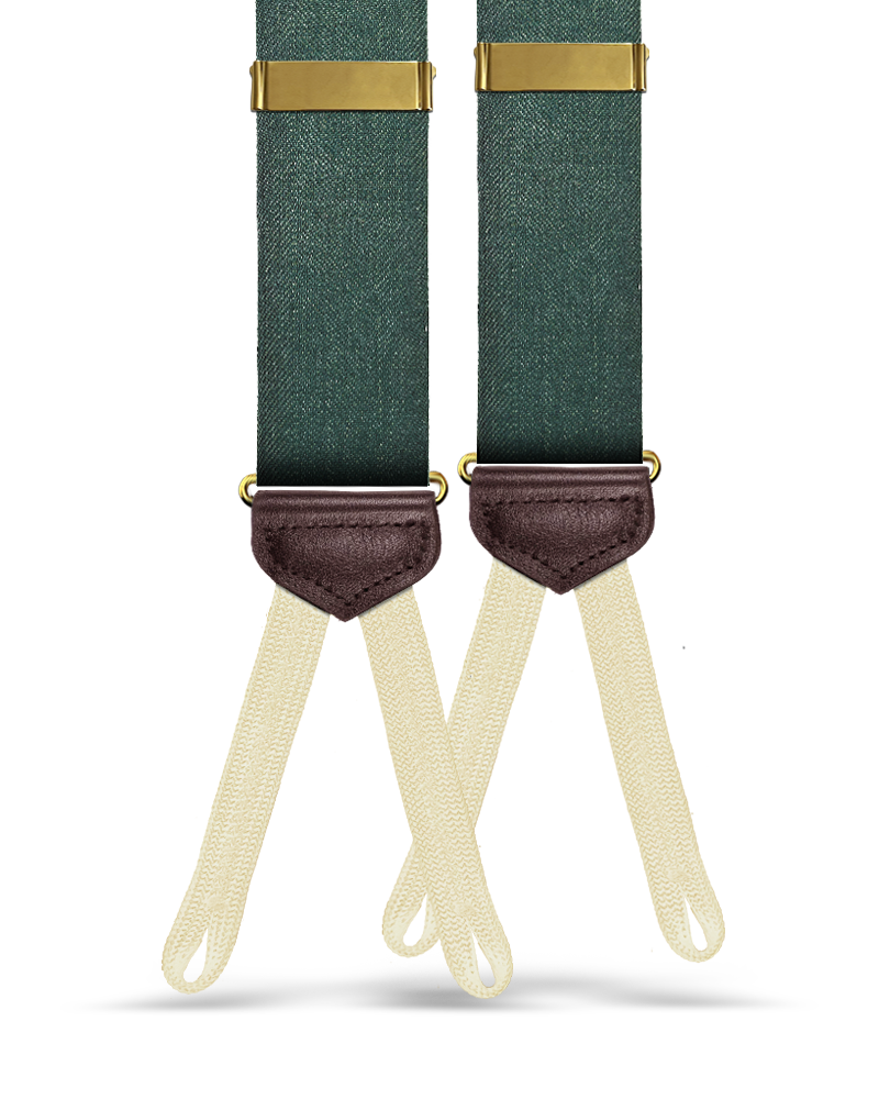 Gibson Worsted Wool Suspenders - Forest Green - KK & Jay Supply Co.