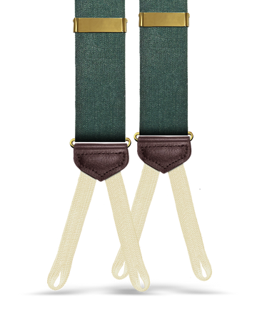 Gibson Worsted Wool Suspenders - Forest Green - KK & Jay Supply Co.