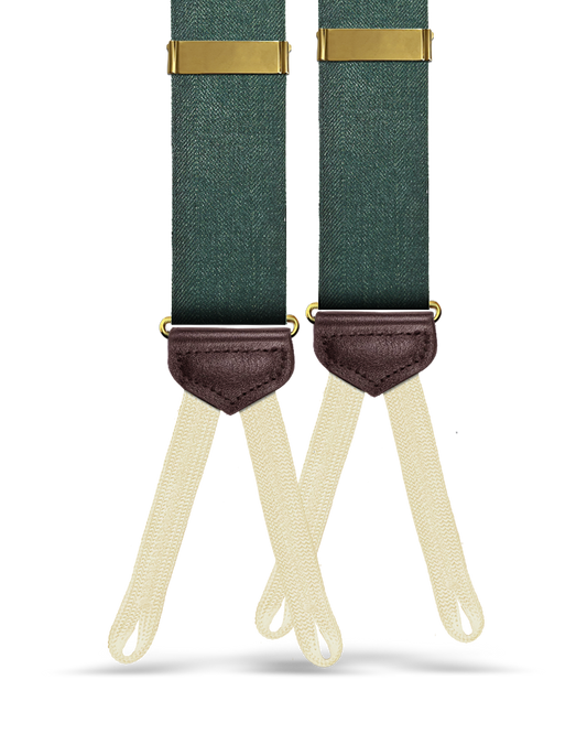Gibson Worsted Wool Suspenders - Forest Green - KK & Jay Supply Co.