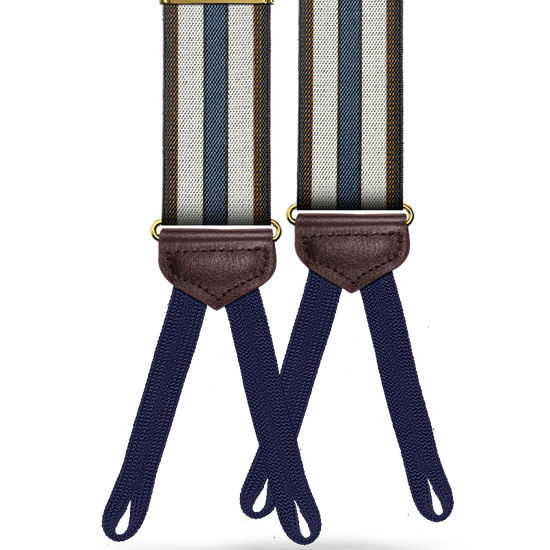 Glenbrook Brown Stripe Suspenders - KK & Jay Supply Co.