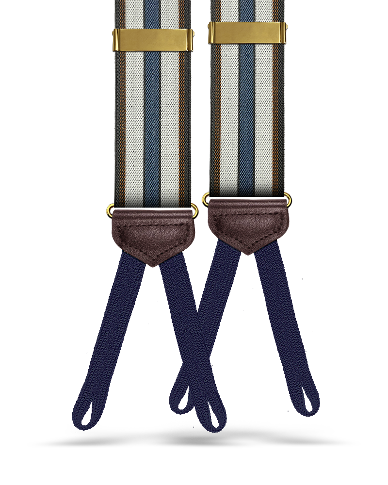 Glenbrook Brown Stripe Suspenders - KK & Jay Supply Co.
