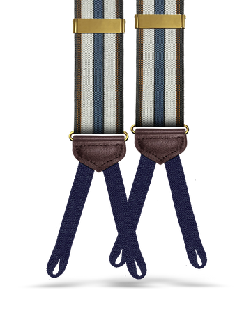 Glenbrook Brown Stripe Suspenders - KK & Jay Supply Co.