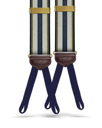 Glenbrook Navy Stripe Suspenders - KK & Jay Supply Co.
