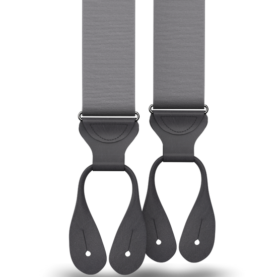 Grey Grosgrain Suspenders - KK & Jay Supply Co.