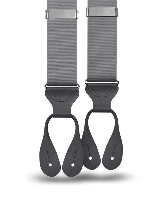Grey Grosgrain Suspenders - KK & Jay Supply Co.
