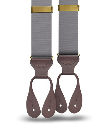 Grey Grosgrain Suspenders - KK & Jay Supply Co.