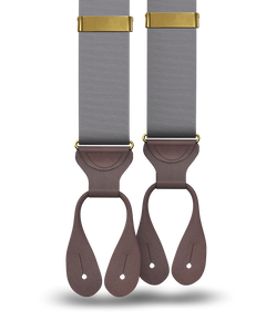 Grey Grosgrain Suspenders