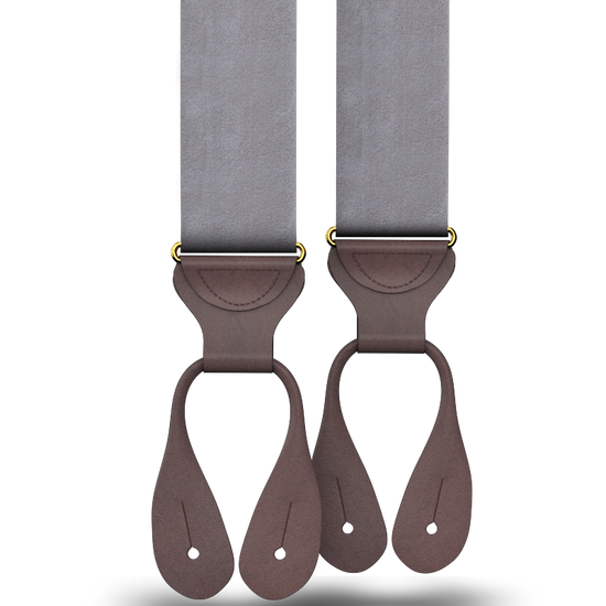 Grey Silk Suspenders - KK & Jay Supply Co.