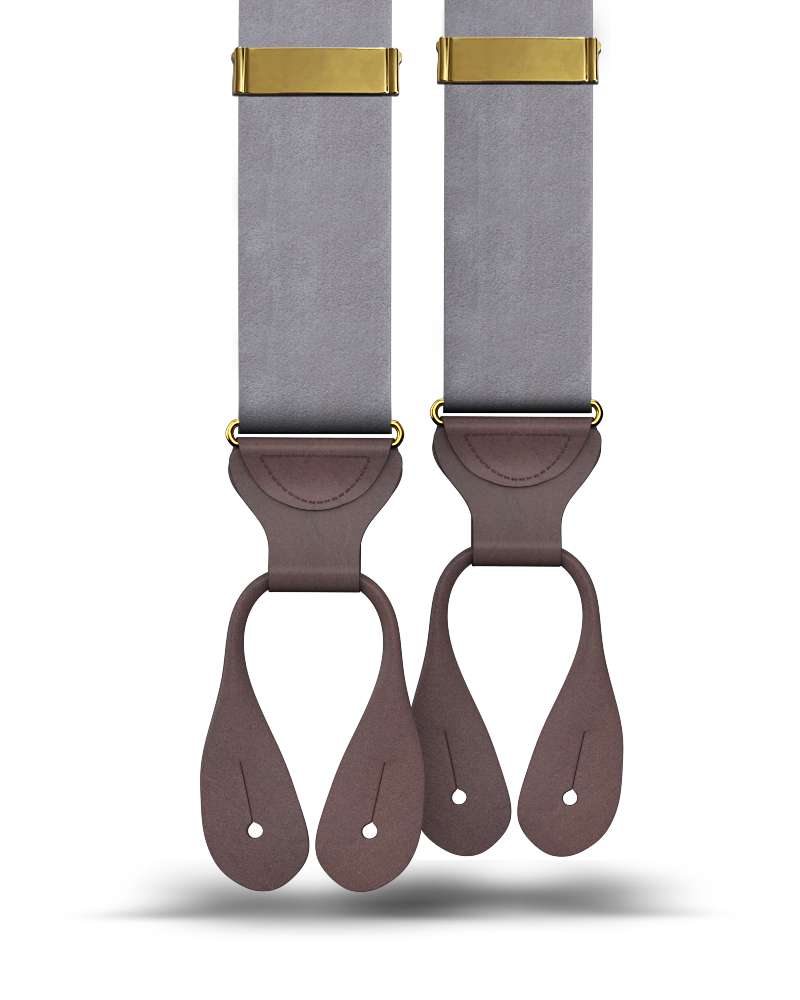 Grey Silk Suspenders - KK & Jay Supply Co.