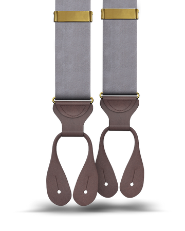 Grey Silk Suspenders - KK & Jay Supply Co.